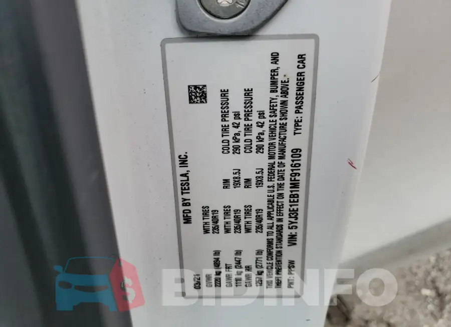 5YJ3E1EB1MF916109 Photo# 13