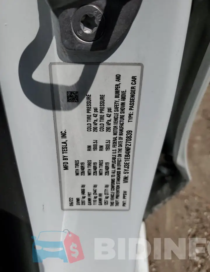5YJ3E1EB4NF270839 Photo# 12