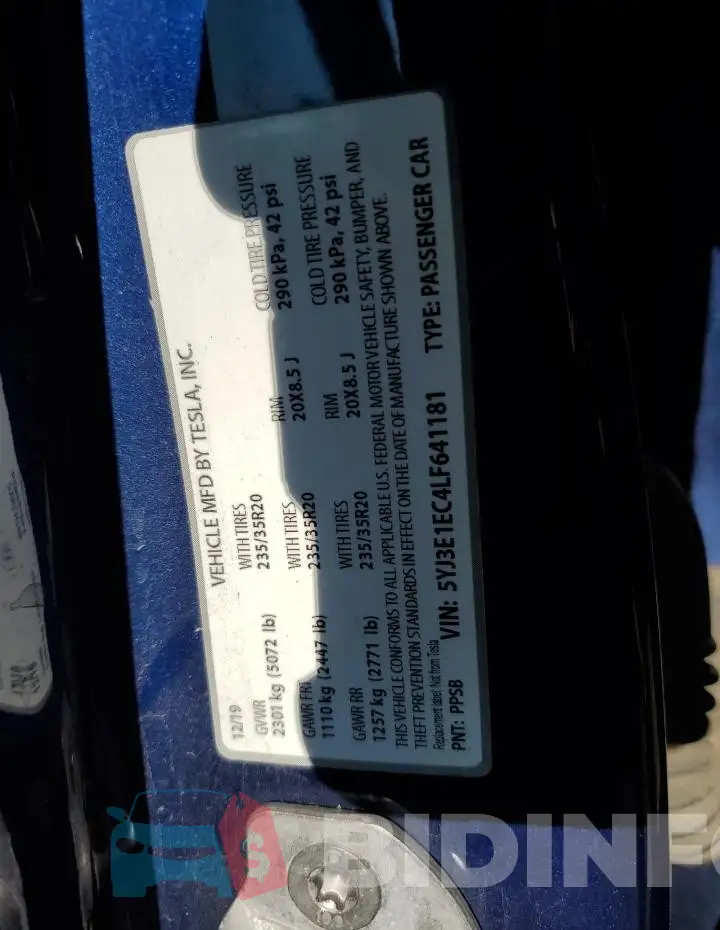 5YJ3E1EC4LF641181 Photo# 13