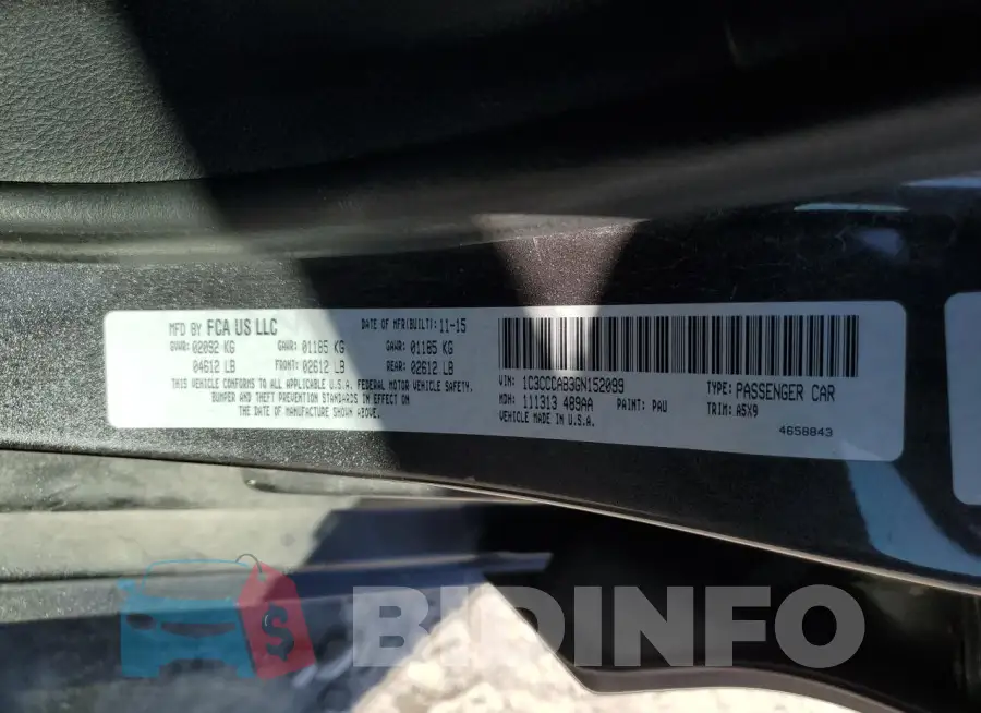 1C3CCCAB3GN152099 Photo# 12