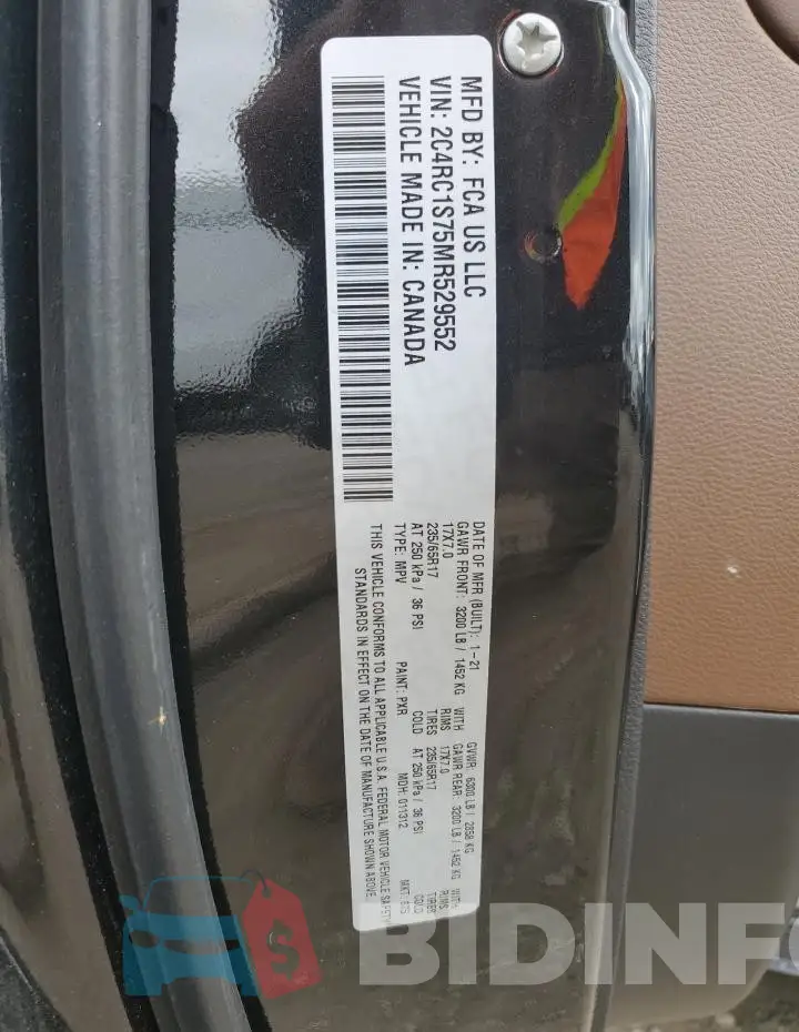 2C4RC1S75MR529552 Photo# 12