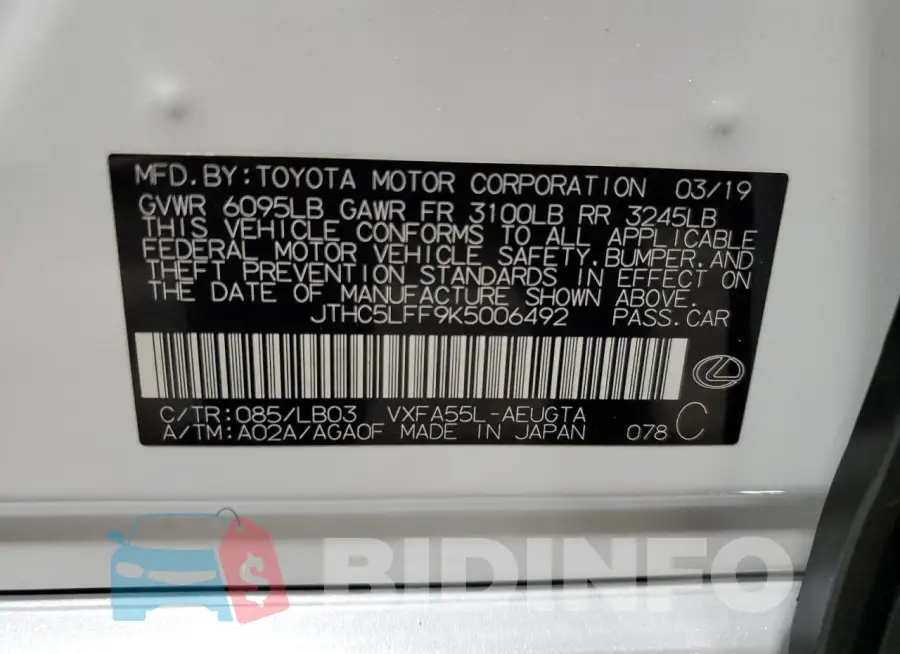 JTHC5LFF9K5006492 Photo# 12