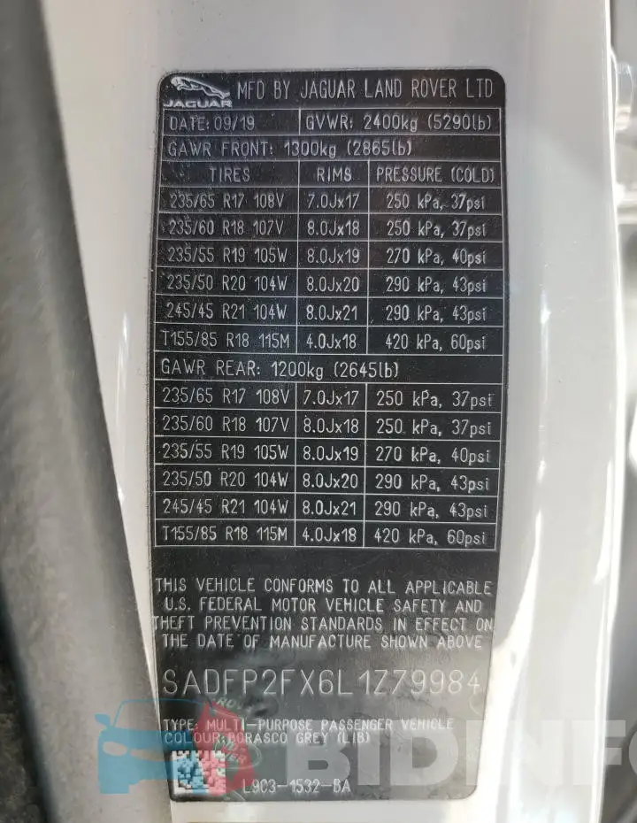 SADFP2FX6L1Z79984 Photo# 13