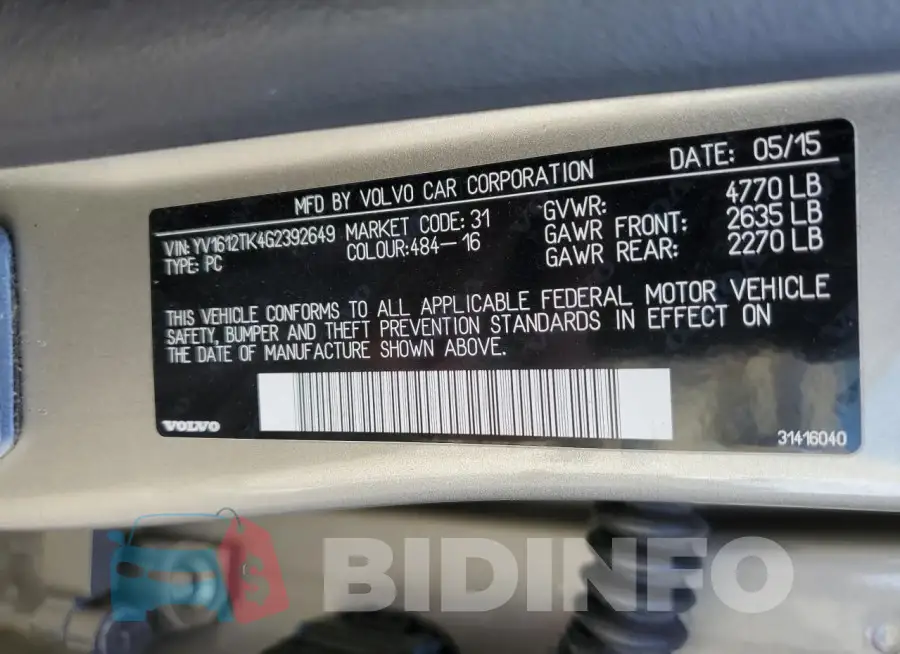 YV1612TK4G2392649 Photo# 12
