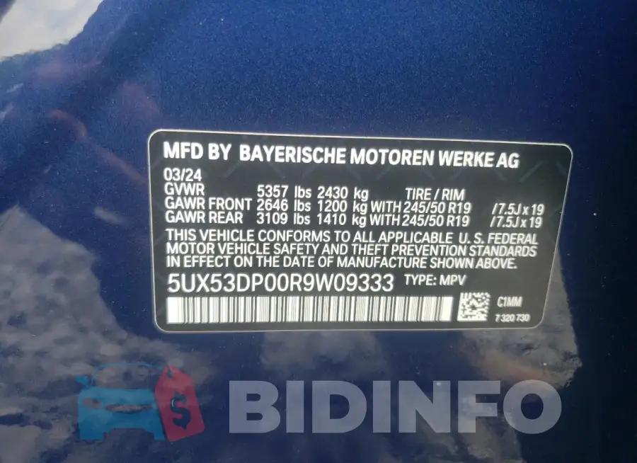 5UX53DP00R9W09333 Photo# 13