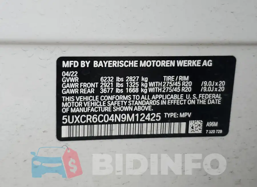 5UXCR6C04N9M12425 Photo# 13