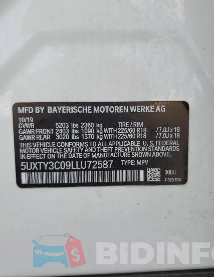 5UXTY3C09LLU72587 Photo# 13