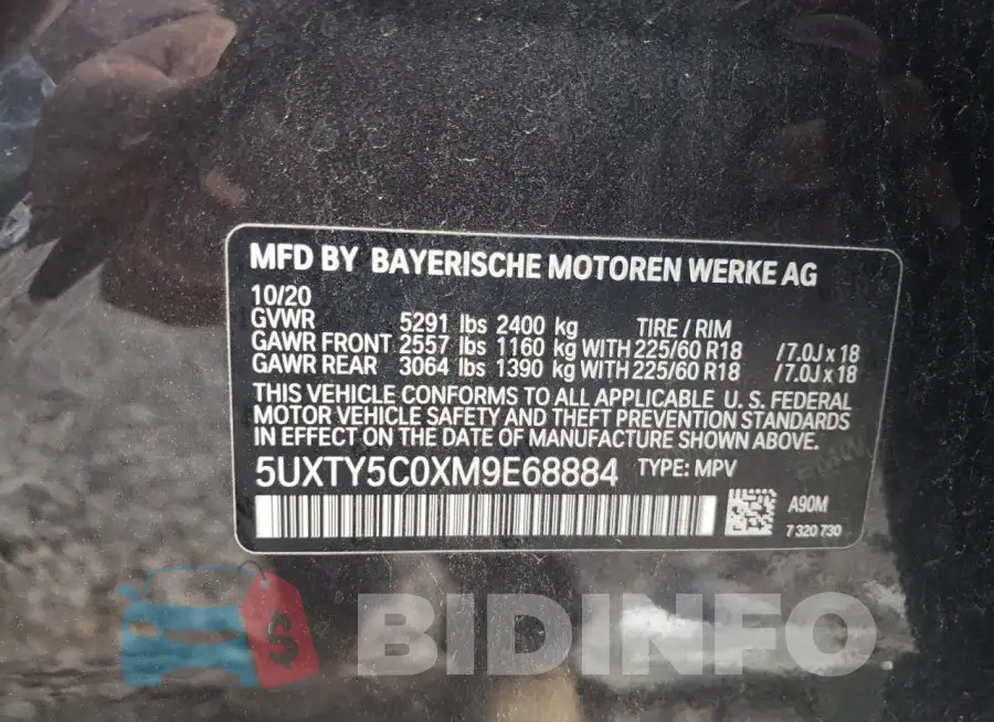 5UXTY5C0XM9E68884 Photo# 13