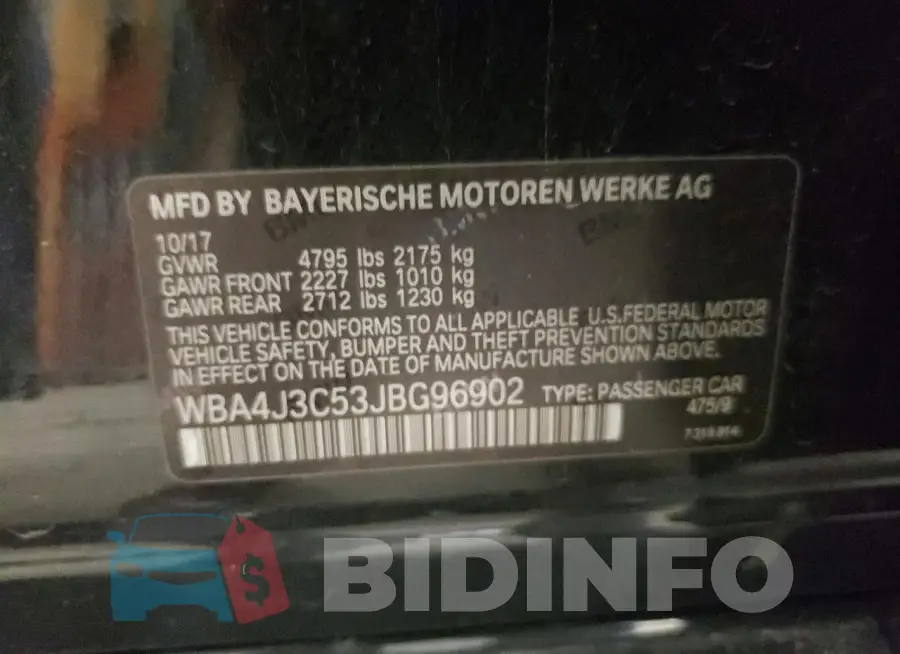 WBA4J3C53JBG96902 Photo# 12