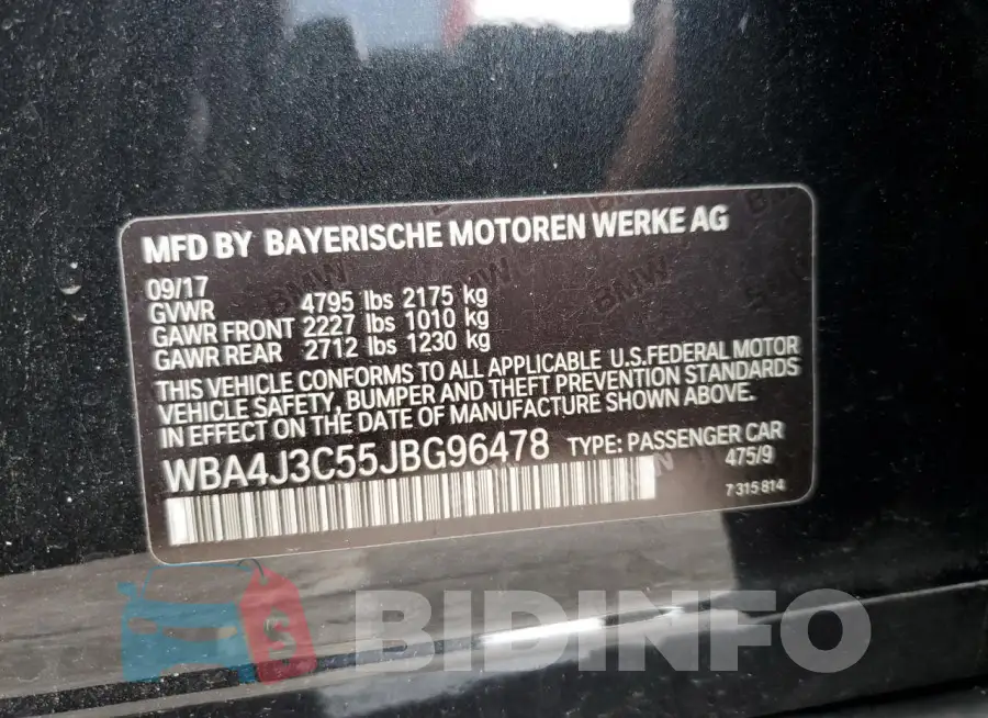 WBA4J3C55JBG96478 Photo# 13