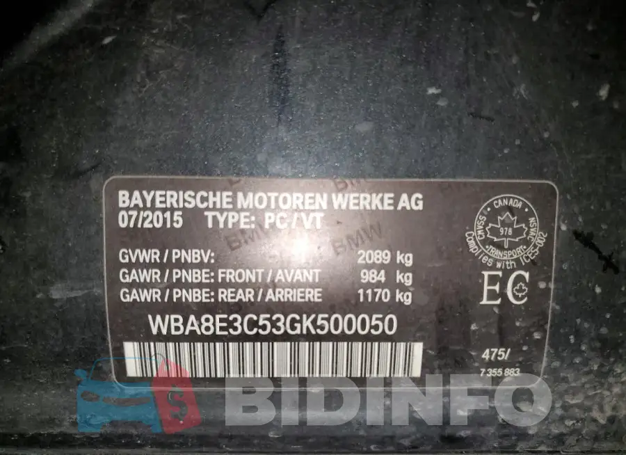 WBA8E3C53GK500050 Photo# 12