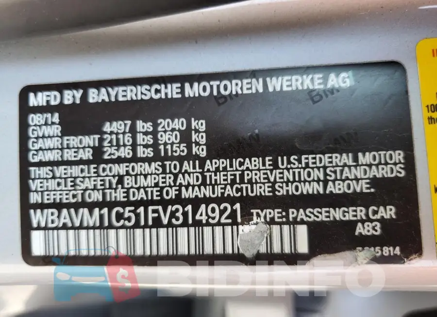 WBAVM1C51FV314921 Photo# 13