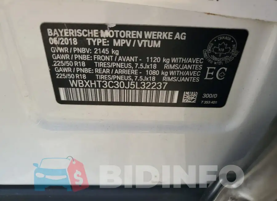 WBXHT3C30J5L32237 Photo# 13
