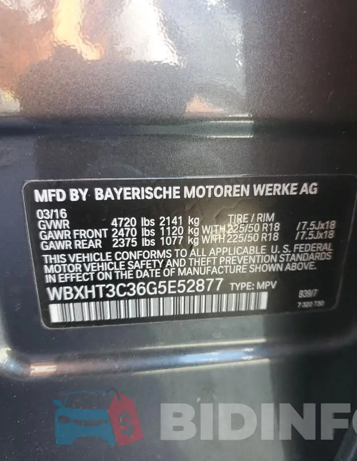 WBXHT3C36G5E52877 Photo# 13