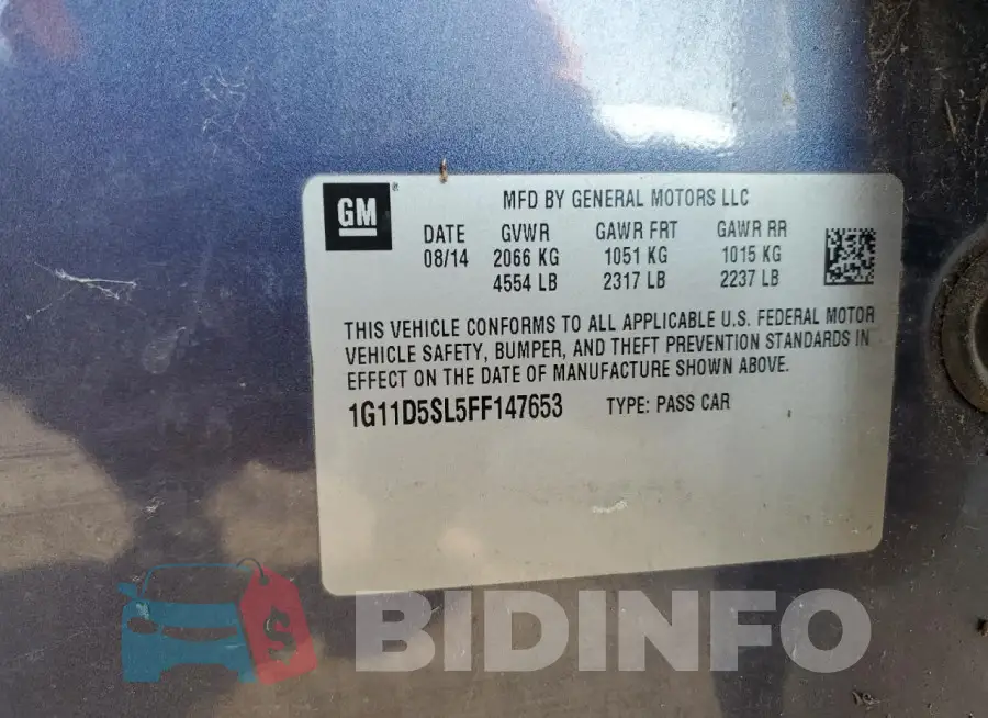 1G11D5SL5FF147653 Photo# 12