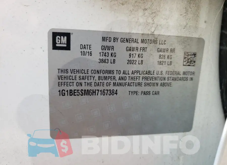 1G1BE5SM6H7167384 Photo# 12