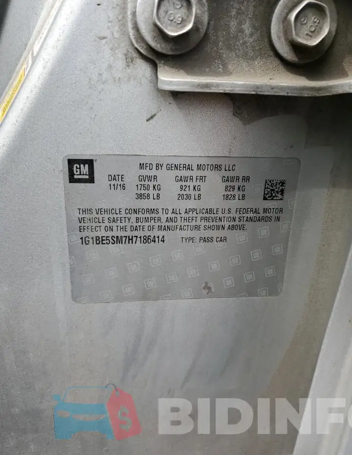 1G1BE5SM7H7186414 Photo# 12