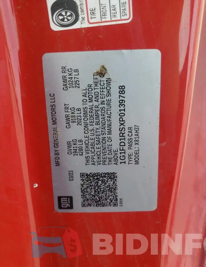 1G1FD1RSXP0139788 Photo# 12