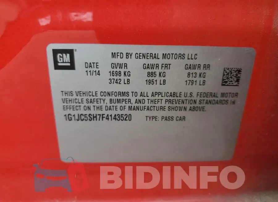 1G1JC5SH7F4143520 Photo# 12