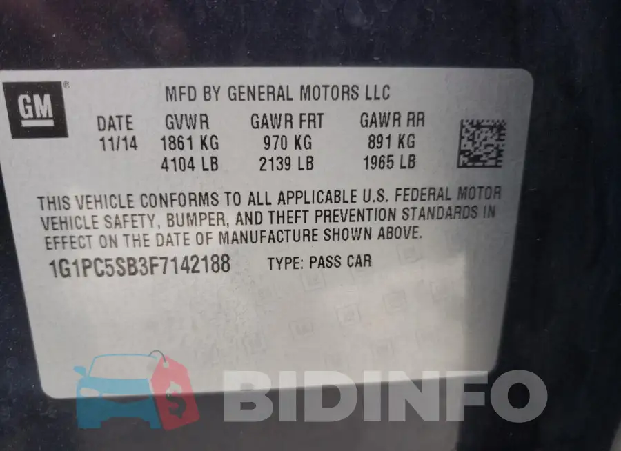 1G1PC5SB3F7142188 Photo# 13