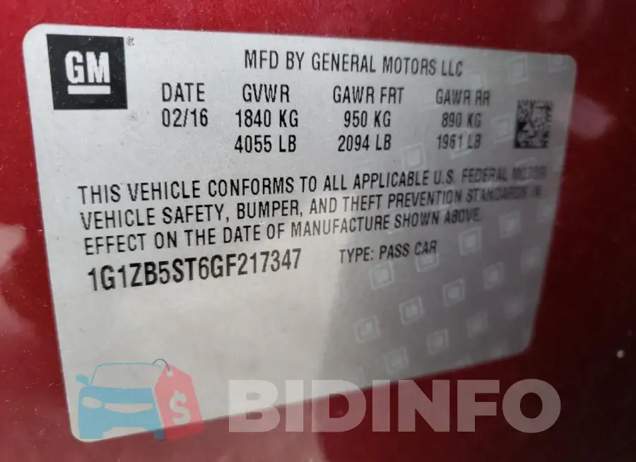 1G1ZB5ST6GF217347 Photo# 12