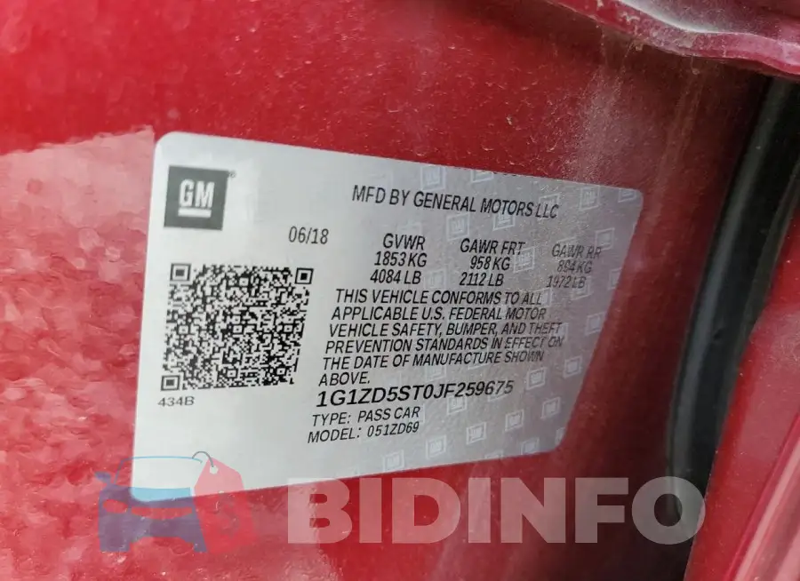 1G1ZD5ST0JF259675 Photo# 12