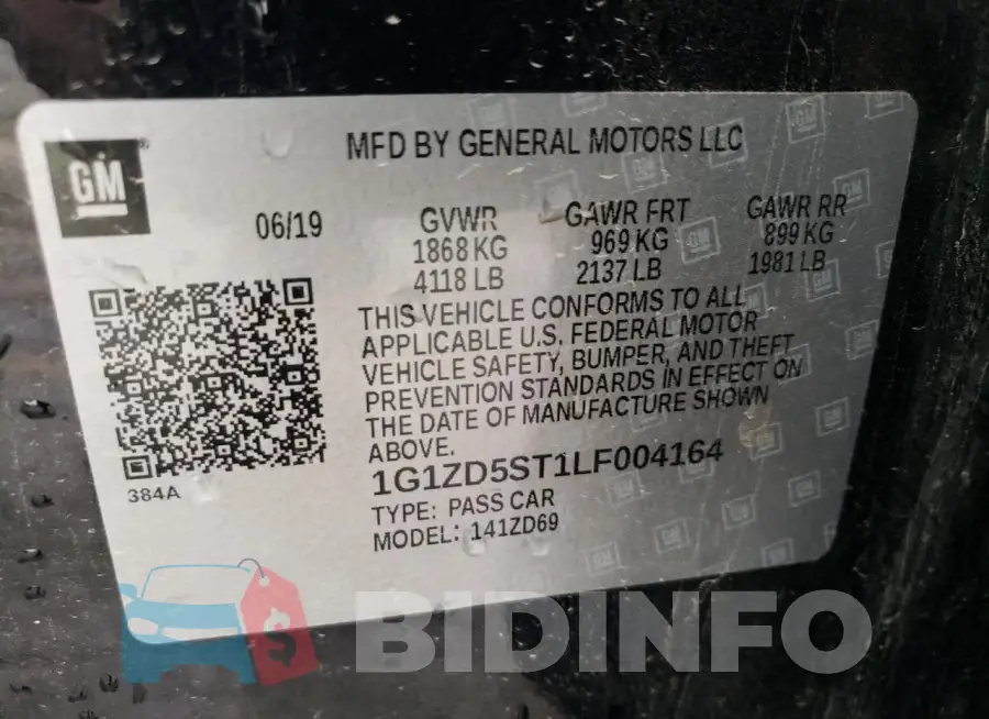 1G1ZD5ST1LF004164 Photo# 12