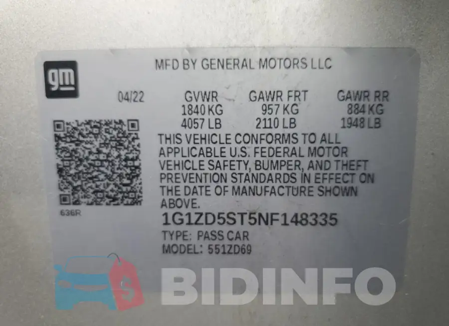1G1ZD5ST5NF148335 Photo# 13