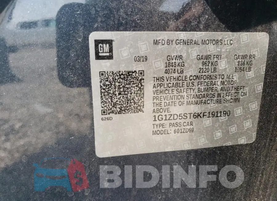 1G1ZD5ST6KF191190 Photo# 12