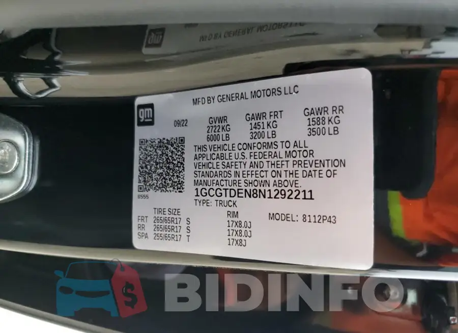 1GCGTDEN8N1292211 Photo# 12