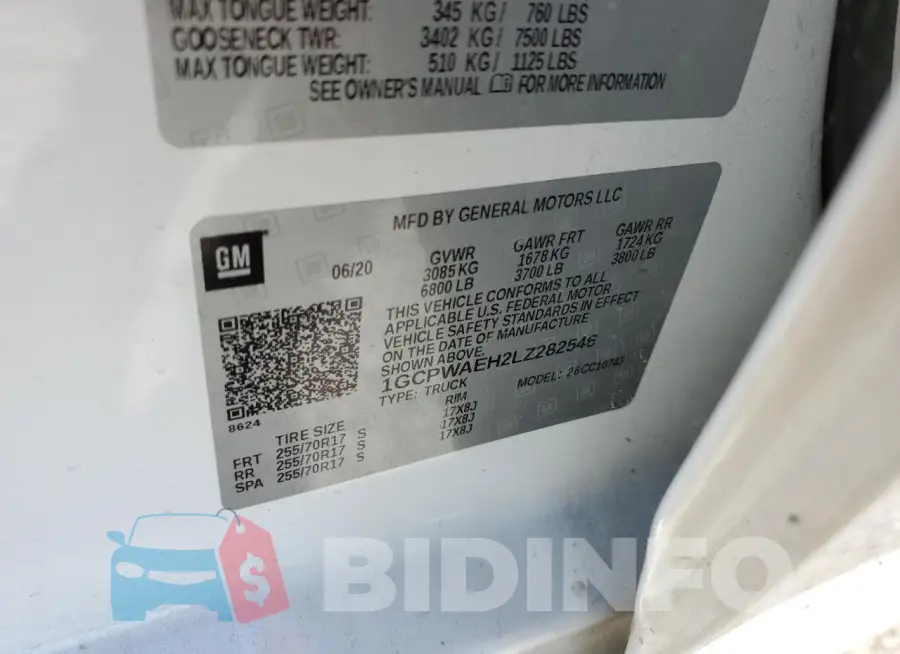 1GCPWAEH2LZ282546 Photo# 12