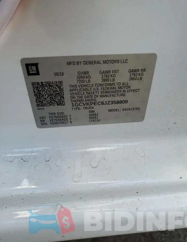 1GCVKPEC6JZ358809 Photo# 12