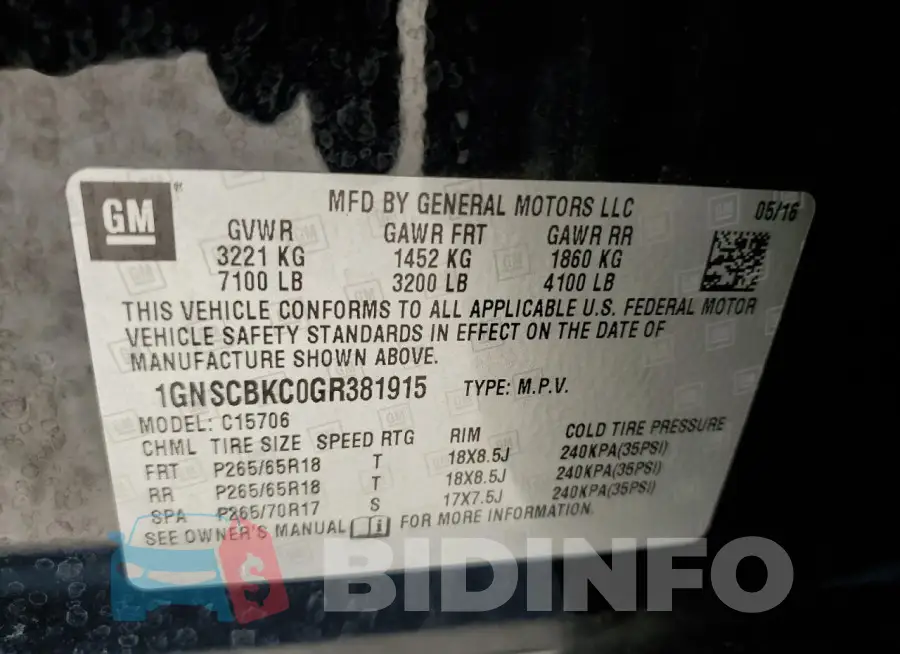 1GNSCBKC0GR381915 Photo# 13