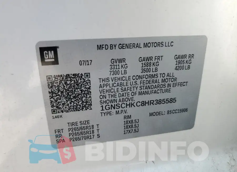 1GNSCHKC8HR385585 Photo# 13