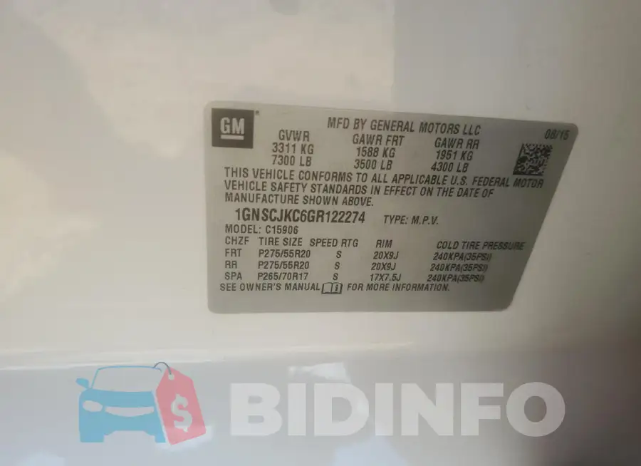 1GNSCJKC6GR122274 Photo# 13