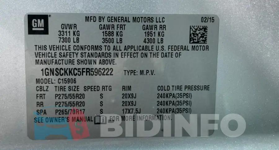 1GNSCKKC5FR596222 Photo# 10