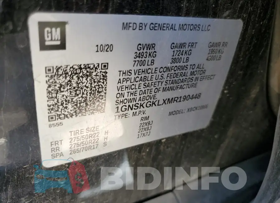 1GNSKGKLXMR190448 Photo# 13