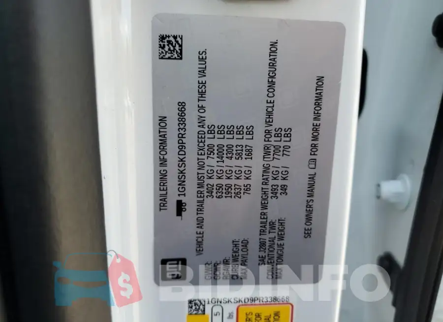 1GNSKSKD9PR338668 Photo# 14