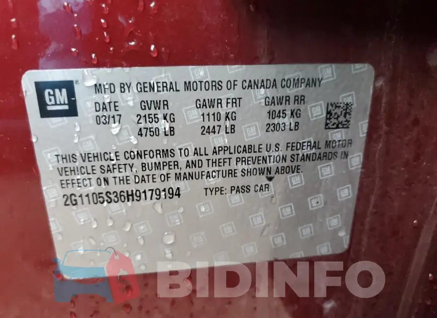 2G1105S36H9179194 Photo# 12