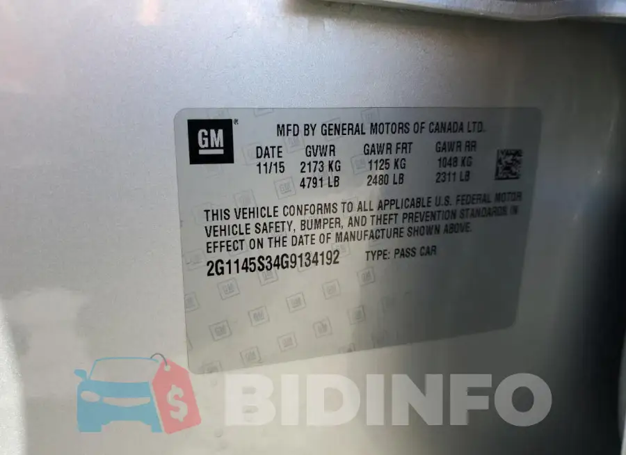 2G1145S34G9134192 Photo# 13