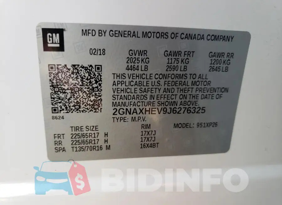 2GNAXHEV9J6276325 Photo# 12