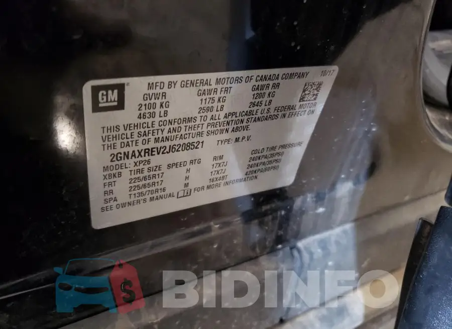 2GNAXREV2J6208521 Photo# 13