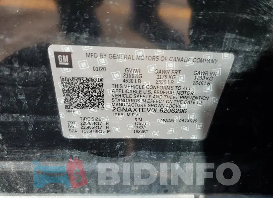 2GNAXTEV0L6206296 Photo# 13