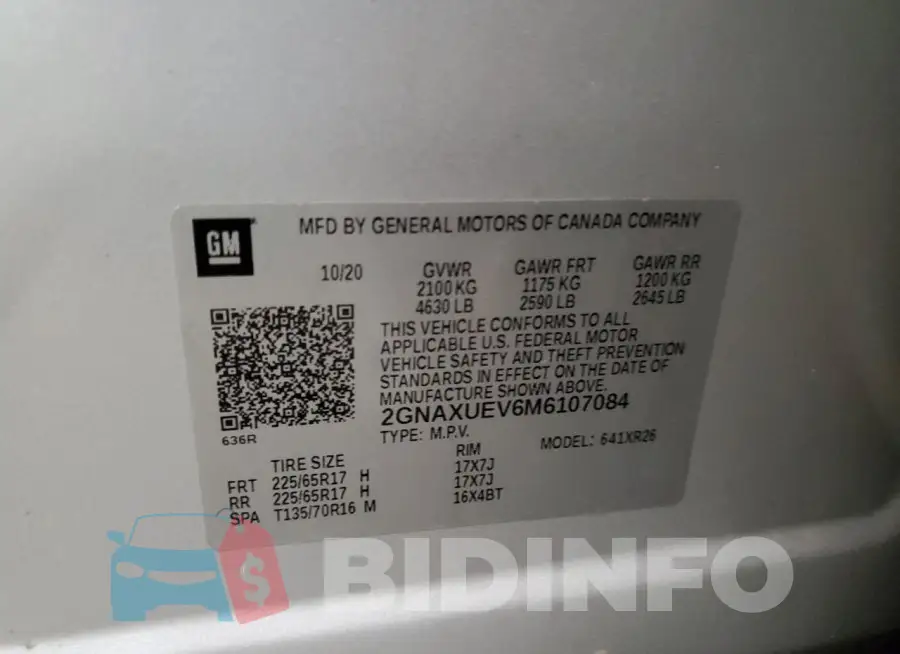 2GNAXUEV6M6107084 Photo# 13