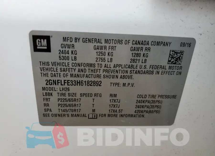 2GNFLFE33H6182892 Photo# 13
