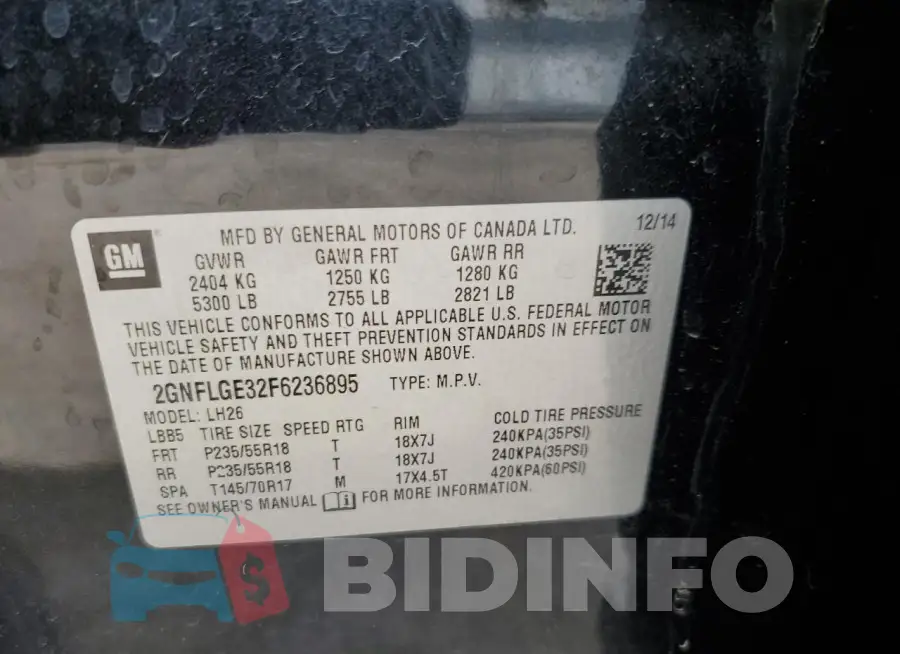 2GNFLGE32F6236895 Photo# 13