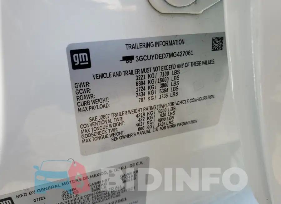 3GCUYDED7MG427061 Photo# 12