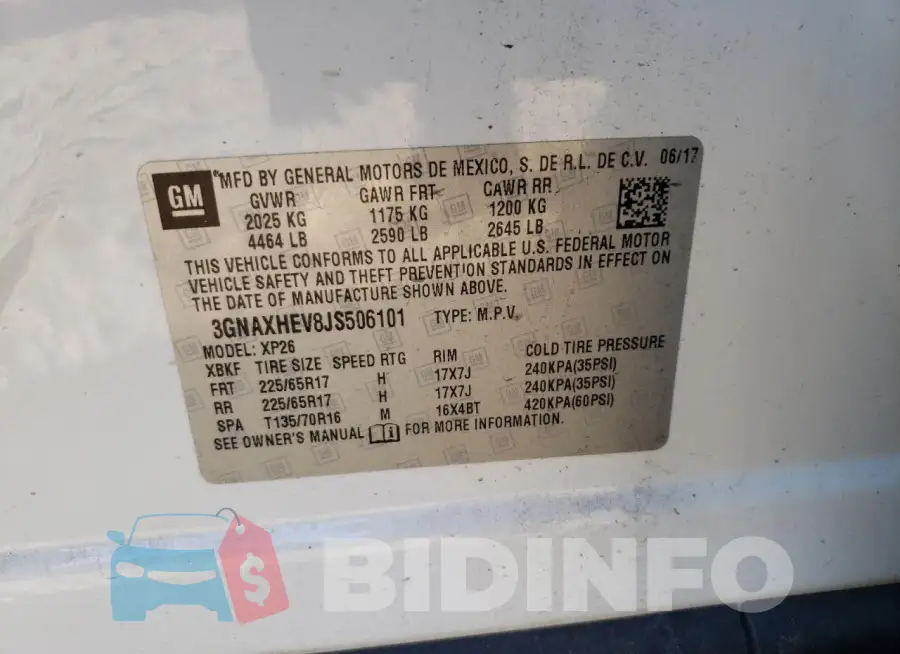 3GNAXHEV8JS506101 Photo# 13