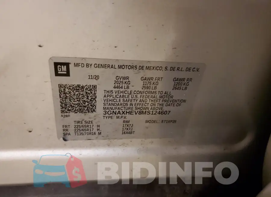 3GNAXHEV8MS124607 Photo# 12