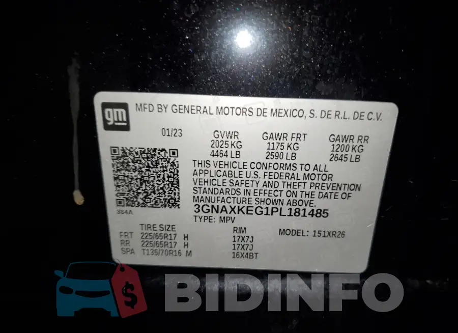 3GNAXKEG1PL181485 Photo# 14